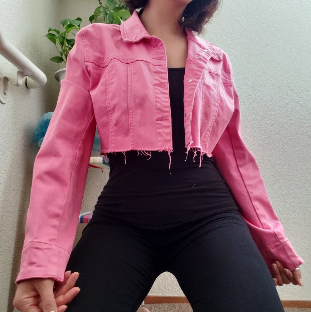Cropped jean jacket